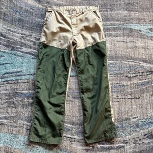 Men's Vintage 90's SaTBak Tan Green Double Knee Lined Hunting Pants Sz 35 x 32
